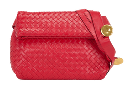 Intrecciato The Fold Bag, Leather, Red, 350Y, DB, 3*